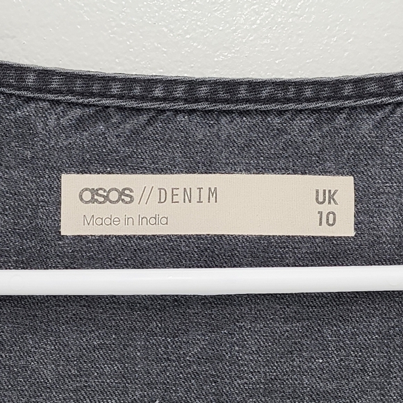 Asos Design Women's 100% Cotton Button Front Soft Denim Mini Tea Dress - UK10 - Picture 3 of 7